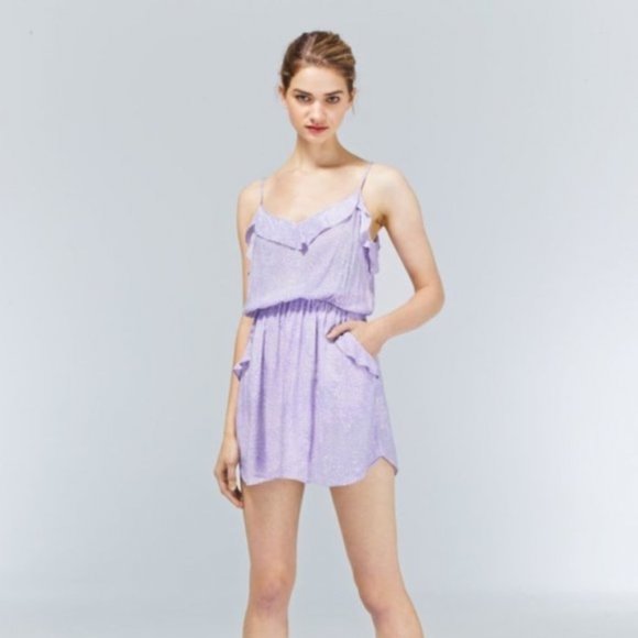 TALULA  Aritzia LILAC/LAVENDER Ulla Sweetheart Ruffle MINI DRESS! Size X-SMALL! - Picture 2 of 7